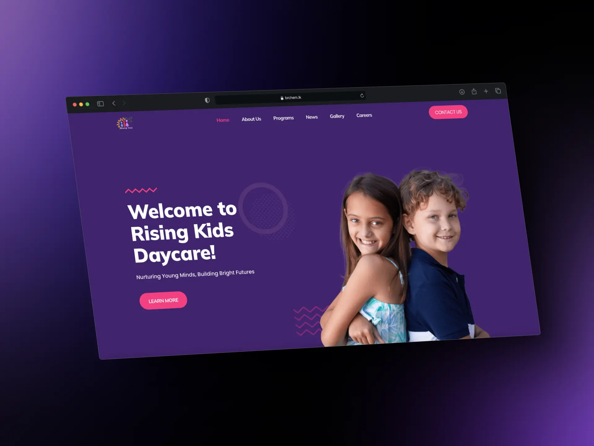 Rising Kids Daycare website